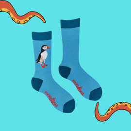 Socktopus Puffin sokken - Robert Fuller 43-46 Aqua