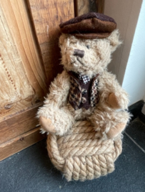 Harris Tweed Teddybeer in gilet met pet
