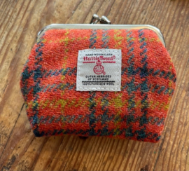 Harris Tweed portemonnee Deep Orange check