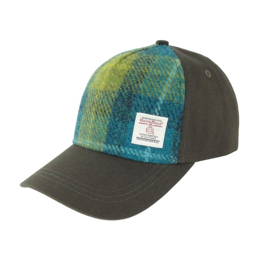 Harris Tweed Baseball cap Sea Blue / Green check