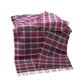 LW125 Ierse deken Bessen rood en grijs