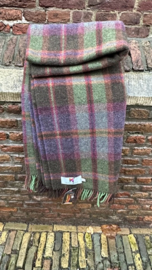 LW187 Ierse deken zacht Groen en Paarse ruit