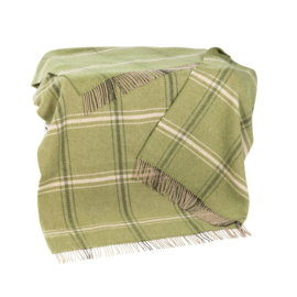 Merino/Cashmere Groen ruiten plaid