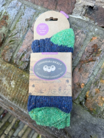Connemara sokken Blauw met groen 43-46