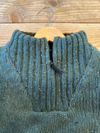 C283 Wol/Cashmere trui met ritsje in "Wave"