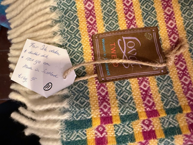 11. Fair Isle deken Flessengroen/Geel/Bordeaux