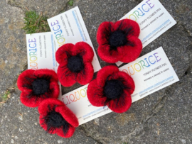 Gevilte Poppy / Klaproos broche