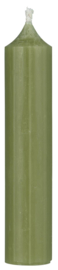 Short dinner candle moss green rustic