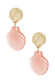Roze Shell Oorbellen - Roze & Gouden kleur