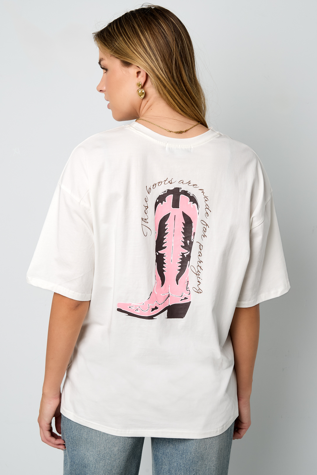 T-shirt Cowboylaarzen off-white