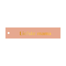 Cadeaulabel Liefste mama - rechthoek (met goudfolie)