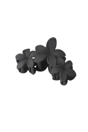 Haarclip met grote bloemen - zwart