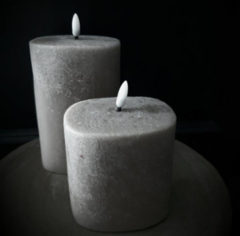 Led kaars ovaal grey 13 cm