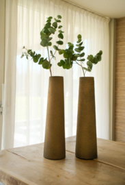 Carv Tall Vase 40 Latte