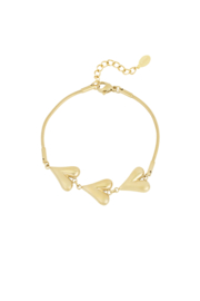 Hearts unfolded armband - Goud kleur
