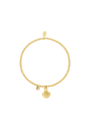 Simple bracelet sparkly shell - Gold color