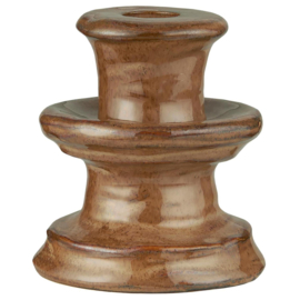 Candle holder f/2.2 cm candle Milan brown low model