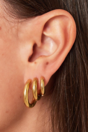 Basic creolen oorbellen - large Goud Stainless Steel