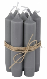 Short dinner candle dark gray