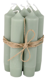 Short dinner candle dusty green