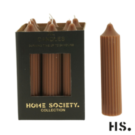 XL kaars Stripes Bruin Home Society (per stuk)