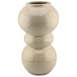 Aardewerk vaas bubbles beige