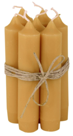 Short dinner candle mustard