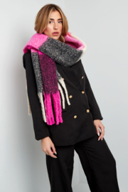 Sjaal ombre multi - zwart roze