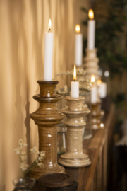 Candle holder f/2.2 cm candle Milan light brown