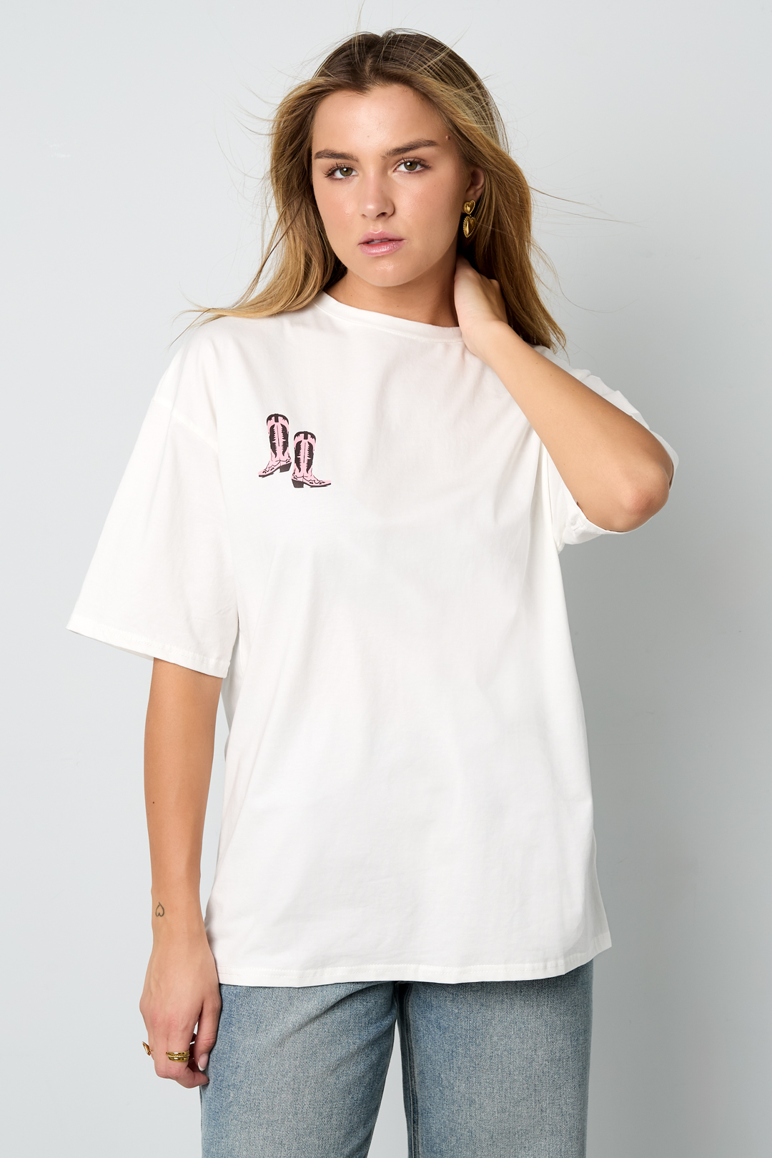 T-shirt Cowboylaarzen off-white