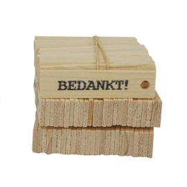 Houten label Bedankt