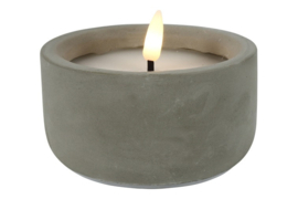 Kaars i/pot LED ro Lyonie S grijs