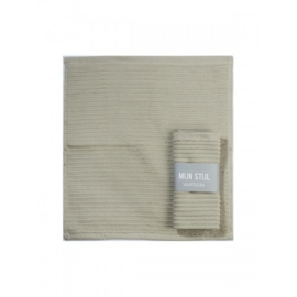 Vaatdoek licht taupe met banderol