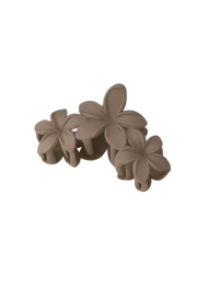 Haarclip met grote bloemen - bruin