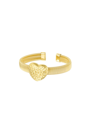 Statement bloemen armband - Goud kleur
