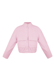 Boucle bomber jacket - roze
