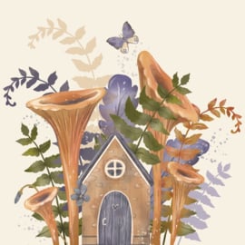 Tegeltje 'Huis bloemen'