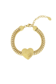 Bold heart armband - Goud kleur