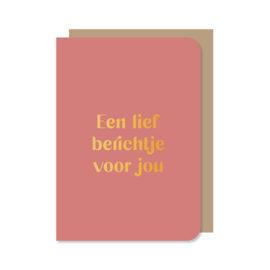 Dubbele kaart met envelop | Een lief berichtje voor jou - met goudfolie