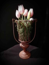 Roest ornament staand met hengsel