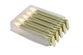Kerstboomkaars LED ro Lyon s5 goud-L1,8B1,8H10CM