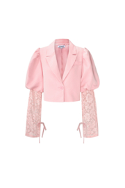 Trendy Short Blazer With Light Pink