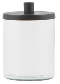 Glass f/short candle metal cover