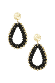 Bead drop oorbellen - zwart