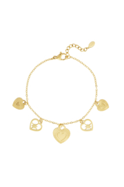 Passionate Heart Charms armband - goud