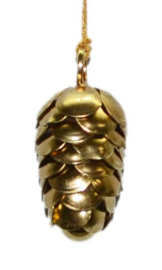 Dennenappel ornament goud