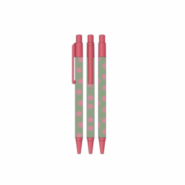 Pen | Sage Green & Pink Smiley