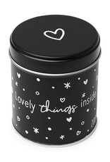 Cadeaublikje mat zwart 'Lovely things inside'