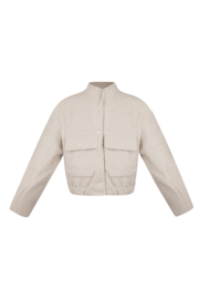 Boucle bomber jacket - Off white
