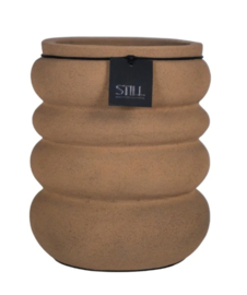 Planter Pot Ribbed L Latte